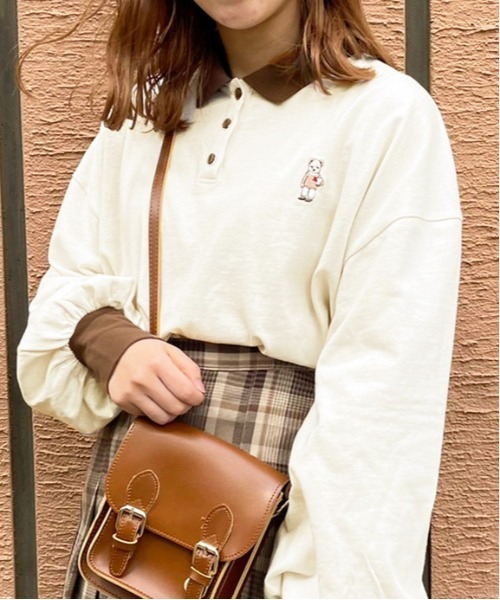 apres jour(アプレジュール)の「くま刺繍ポロシャツ【ZOZOTOWN限定アイテム】(ポロシャツ・レディース・ライトベージュ/アイボリー/ダークブルー/ブラック・X-LARGE/フリー)」の7枚目の写真