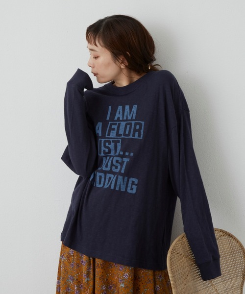 Libra Cue（リブラ キュー）の「フローリストロンT（Tシャツ/カットソー・レディース・ホワイト/ブラック/ネイビー・FREE）」の22枚目の写真