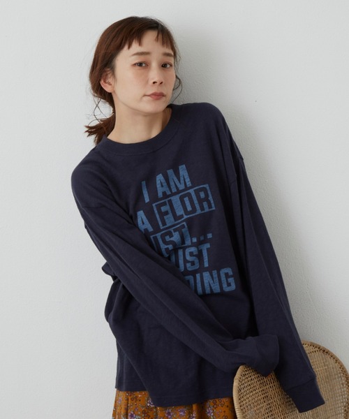 Libra Cue（リブラ キュー）の「フローリストロンT（Tシャツ/カットソー・レディース・ホワイト/ブラック/ネイビー・FREE）」の6枚目の写真