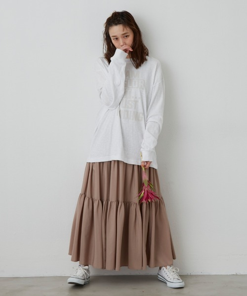 Libra Cue（リブラ キュー）の「フローリストロンT（Tシャツ/カットソー・レディース・ホワイト/ブラック/ネイビー・FREE）」の4枚目の写真