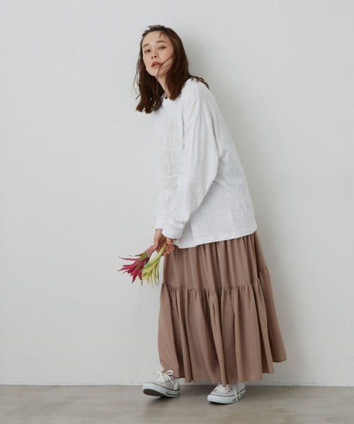 Libra Cue（リブラ キュー）の「フローリストロンT（Tシャツ/カットソー・レディース・ホワイト/ブラック/ネイビー・FREE）」の17枚目の写真