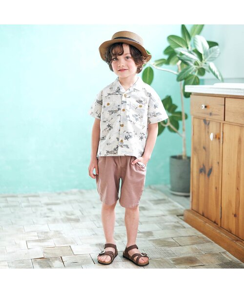 apres les cours（アプレレクール）の「/3柄アロハシャツ（シャツ/ブラウス・キッズ・キナリ/サックスブルー/サーモンピンク・130cm/100cm/120cm/110cm/90cm/140cm/80ｃｍ）」の18枚目の写真