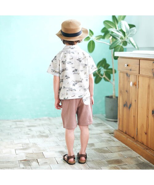 apres les cours（アプレレクール）の「/3柄アロハシャツ（シャツ/ブラウス・キッズ・キナリ/サックスブルー/サーモンピンク・130cm/100cm/120cm/110cm/90cm/140cm/80ｃｍ）」の16枚目の写真