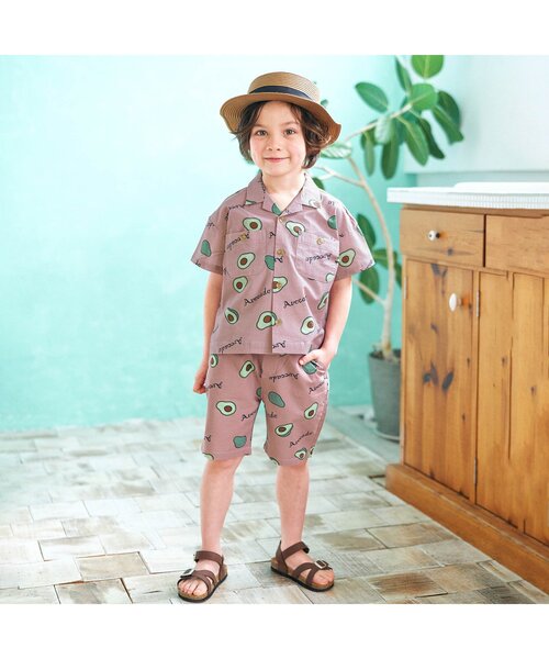 apres les cours（アプレレクール）の「/3柄アロハシャツ（シャツ/ブラウス・キッズ・キナリ/サックスブルー/サーモンピンク・130cm/100cm/120cm/110cm/90cm/140cm/80ｃｍ）」の14枚目の写真