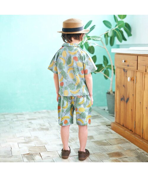 apres les cours（アプレレクール）の「/3柄アロハシャツ（シャツ/ブラウス・キッズ・キナリ/サックスブルー/サーモンピンク・130cm/100cm/120cm/110cm/90cm/140cm/80ｃｍ）」の6枚目の写真