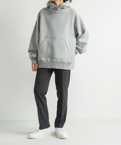 KIIT(キート)の「KIIT キート / FLEECE LINING HOODED SWEAT SHIRT コットンアクリルパイル裏起毛パーカー(セットアップ) フーディー / KIL-T98-007(パーカー・メンズ・霜降りグレー/オフホワイト/ブラック・3/2/1)」の14枚目の写真
