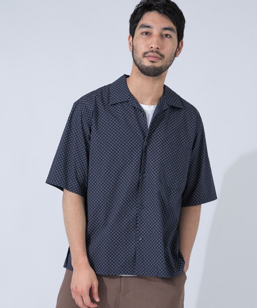 URBAN RESEARCH ROSSO MEN(アーバンリサーチロッソメン)の「『XLサイズあり』小紋柄オープンカラー半袖シャツ(シャツ/ブラウス・メンズ・ネイビー/ブルー/ブルー系その他・SMALL/MEDIUM/LARGE/X-LARGE)」の3枚目の写真