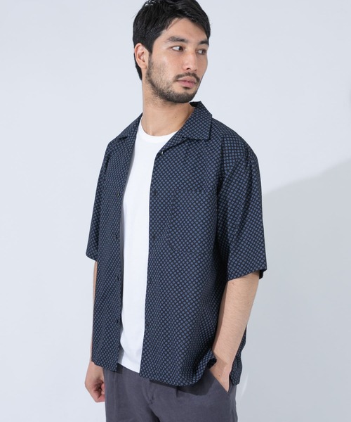 URBAN RESEARCH ROSSO MEN(アーバンリサーチロッソメン)の「『XLサイズあり』小紋柄オープンカラー半袖シャツ(シャツ/ブラウス・メンズ・ネイビー/ブルー/ブルー系その他・SMALL/MEDIUM/LARGE/X-LARGE)」の12枚目の写真