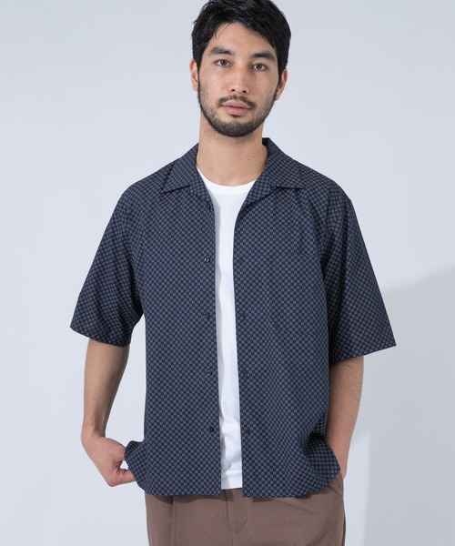 URBAN RESEARCH ROSSO MEN(アーバンリサーチロッソメン)の「『XLサイズあり』小紋柄オープンカラー半袖シャツ(シャツ/ブラウス・メンズ・ネイビー/ブルー/ブルー系その他・SMALL/MEDIUM/LARGE/X-LARGE)」の10枚目の写真