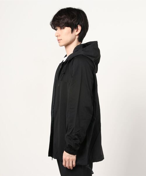 Johnbull（ジョンブル）の「Johnbull ジョンブル リップストップ コンビネーション フーディー ー ビッグシルエット（ナイロンジャケット・メンズ・ブラック/オリーブ・LARGE）」の3枚目の写真