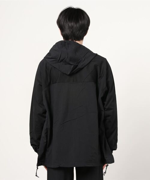 Johnbull（ジョンブル）の「Johnbull ジョンブル リップストップ コンビネーション フーディー ー ビッグシルエット（ナイロンジャケット・メンズ・ブラック/オリーブ・LARGE）」の4枚目の写真