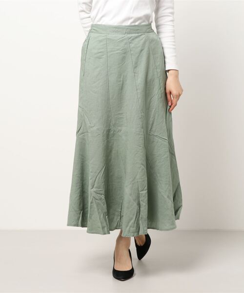 ehka sopo（エヘカソポ）の「パネル切替スカート（スカート・レディース・ブラウン/グリーン/キナリ・ﾌﾘ-）」の8枚目の写真