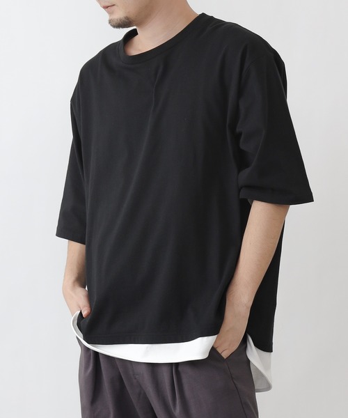 COLONY 2139（コロニートゥーワンスリーナイン）の「【ULTRA HYBRID】USAコットンレイヤードT（Tシャツ/カットソー・メンズ・オフホワイト/チャコールグレー/ブラック/ホワイト系その他・MEDIUM/X-LARGE/LARGE）」の6枚目の写真