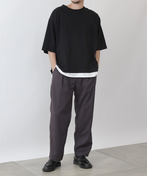 COLONY 2139（コロニートゥーワンスリーナイン）の「【ULTRA HYBRID】USAコットンレイヤードT（Tシャツ/カットソー・メンズ・オフホワイト/チャコールグレー/ブラック/ホワイト系その他・MEDIUM/X-LARGE/LARGE）」の10枚目の写真