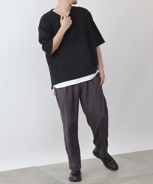 COLONY 2139（コロニートゥーワンスリーナイン）の「【ULTRA HYBRID】USAコットンレイヤードT（Tシャツ/カットソー・メンズ・オフホワイト/チャコールグレー/ブラック/ホワイト系その他・MEDIUM/X-LARGE/LARGE）」の12枚目の写真