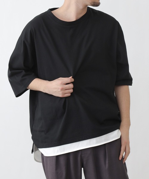 COLONY 2139（コロニートゥーワンスリーナイン）の「【ULTRA HYBRID】USAコットンレイヤードT（Tシャツ/カットソー・メンズ・オフホワイト/チャコールグレー/ブラック/ホワイト系その他・MEDIUM/X-LARGE/LARGE）」の9枚目の写真