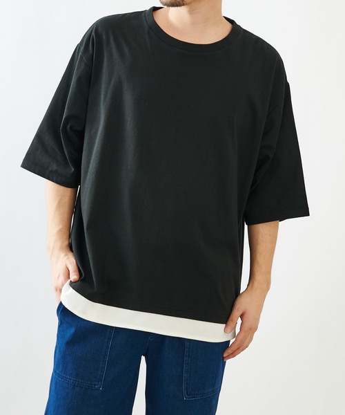 COLONY 2139（コロニートゥーワンスリーナイン）の「【ULTRA HYBRID】USAコットンレイヤードT（Tシャツ/カットソー・メンズ・オフホワイト/チャコールグレー/ブラック/ホワイト系その他・MEDIUM/X-LARGE/LARGE）」の14枚目の写真