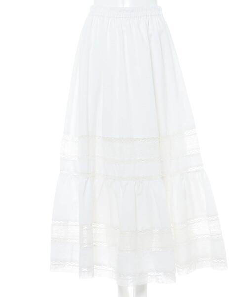 MLI'A（エムリア）の「レース切替コットン／スカート（スカート・レディース・アイボリー/ブラック・FREE）」の3枚目の写真