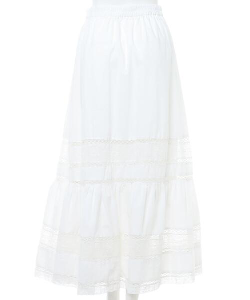 MLI'A（エムリア）の「レース切替コットン／スカート（スカート・レディース・アイボリー/ブラック・FREE）」の5枚目の写真