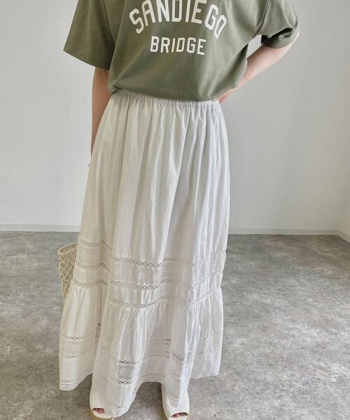 MLI'A（エムリア）の「レース切替コットン／スカート（スカート・レディース・アイボリー/ブラック・FREE）」の10枚目の写真