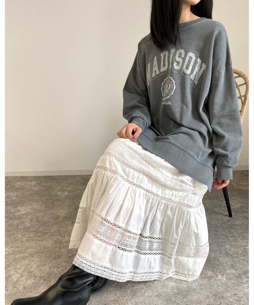 MLI'A（エムリア）の「レース切替コットン／スカート（スカート・レディース・アイボリー/ブラック・FREE）」の17枚目の写真