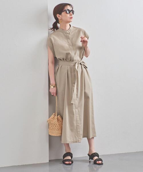 UNITED ARROWS(ユナイテッドアローズ)の「<WEB限定>UWSC ロング シャツワンピース◆(ワンピース・レディース・ブラック/ベージュ/オレンジ・38/36)」の4枚目の写真