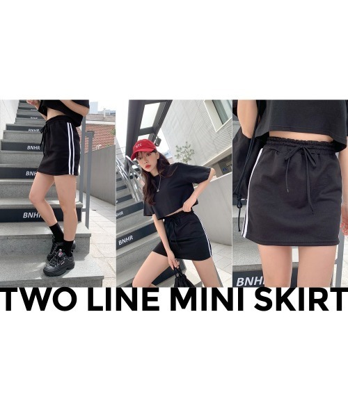 SONA（ソナ）の「SONYUNARA ツーラインミニスカート（スカート・レディース・ブラック/ネイビー・FREE）」の18枚目の写真