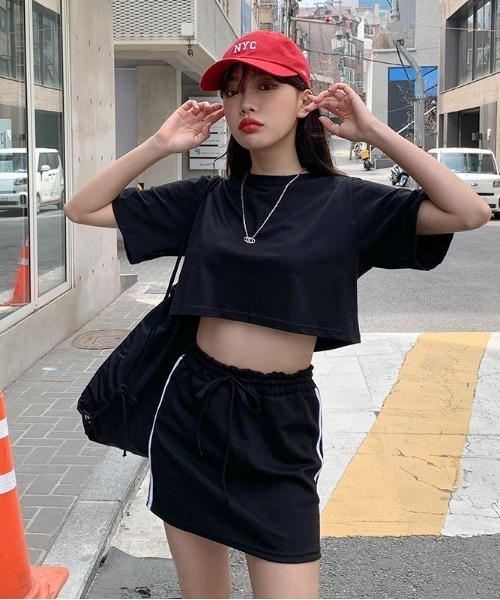 SONA（ソナ）の「SONYUNARA ツーラインミニスカート（スカート・レディース・ブラック/ネイビー・FREE）」の3枚目の写真