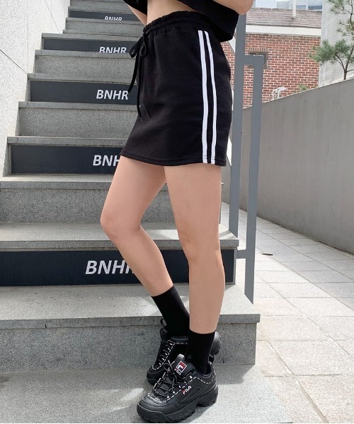 SONA（ソナ）の「SONYUNARA ツーラインミニスカート（スカート・レディース・ブラック/ネイビー・FREE）」の7枚目の写真