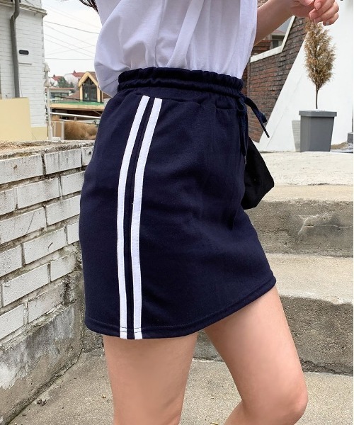 SONA（ソナ）の「SONYUNARA ツーラインミニスカート（スカート・レディース・ブラック/ネイビー・FREE）」の8枚目の写真