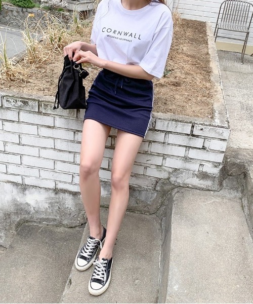 SONA（ソナ）の「SONYUNARA ツーラインミニスカート（スカート・レディース・ブラック/ネイビー・FREE）」の14枚目の写真