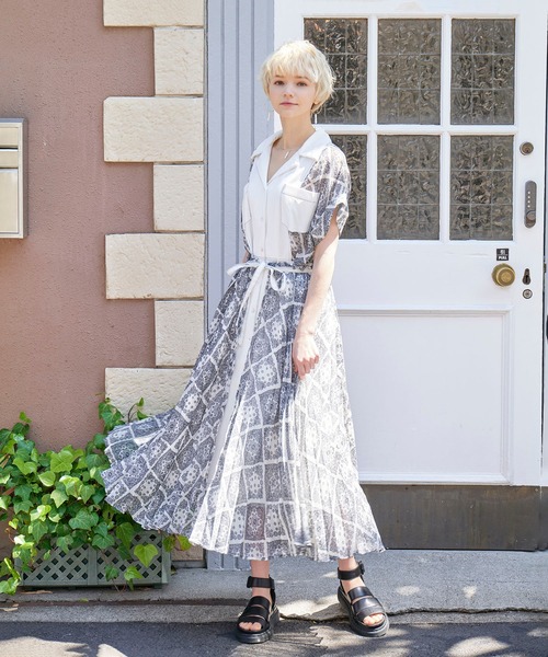 Koh Style コースタイル のファッション ワンピース レイヤードスカート付きペイズリーワンピース ワンピース