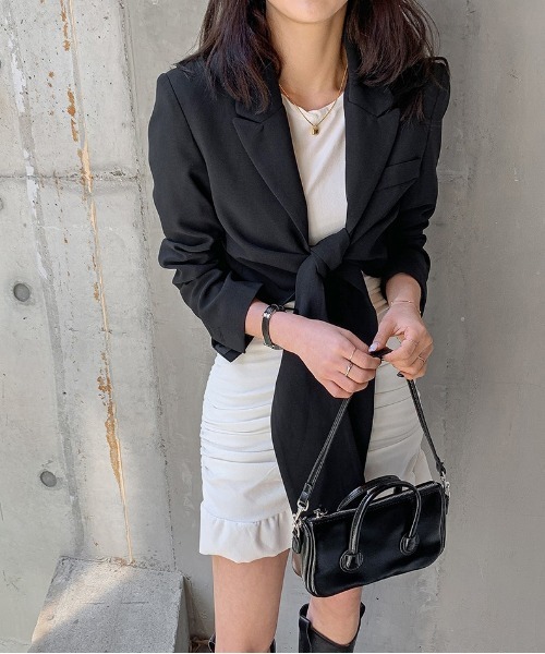 merongshop（メロンショップ）の「MERONGSHOP パフ袖シャーリングワンピース（ワンピース・レディース・ホワイト・FREE）」の6枚目の写真