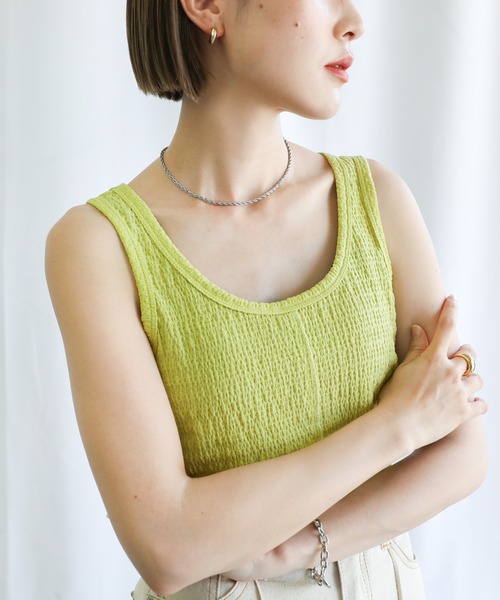 select MOCA(セレクトモカ)の「2021 SS クラッシュジャガードタンクトップ(タンクトップ・レディース・ブラック/オフホワイト/ライトグリーン・FREE)」の18枚目の写真