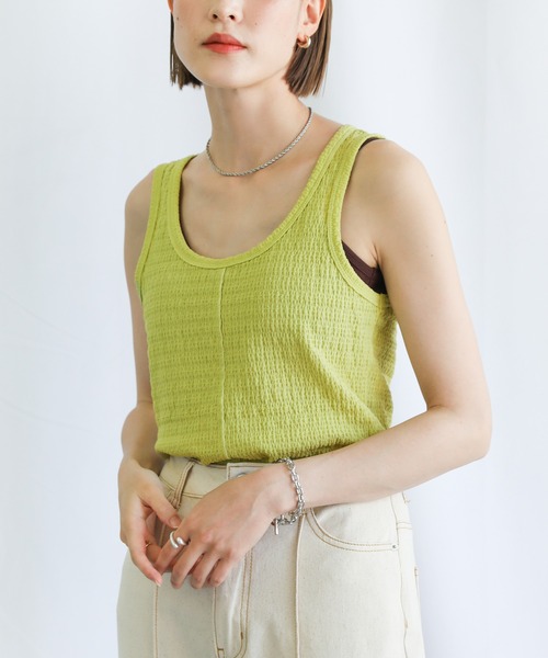 select MOCA(セレクトモカ)の「2021 SS クラッシュジャガードタンクトップ(タンクトップ・レディース・ブラック/オフホワイト/ライトグリーン・FREE)」の17枚目の写真