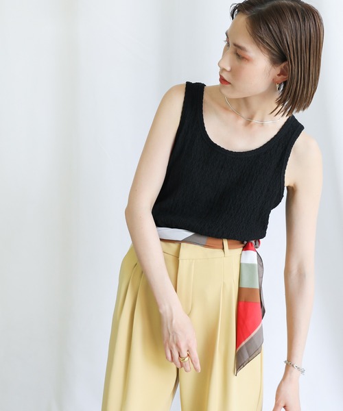select MOCA(セレクトモカ)の「2021 SS クラッシュジャガードタンクトップ(タンクトップ・レディース・ブラック/オフホワイト/ライトグリーン・FREE)」の15枚目の写真