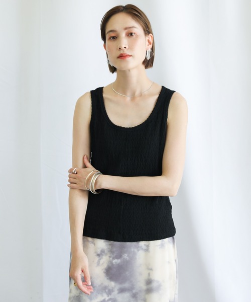 select MOCA(セレクトモカ)の「2021 SS クラッシュジャガードタンクトップ(タンクトップ・レディース・ブラック/オフホワイト/ライトグリーン・FREE)」の8枚目の写真