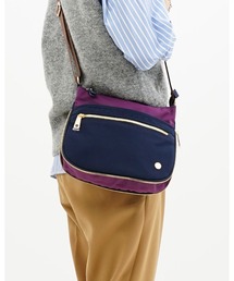 撥水ポリエステルバイカラー　ショルダーバッグ  Happy&Sac