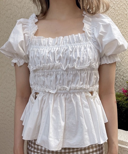 Crea Titty Co Petit ウエストチャームシャーリングトップス