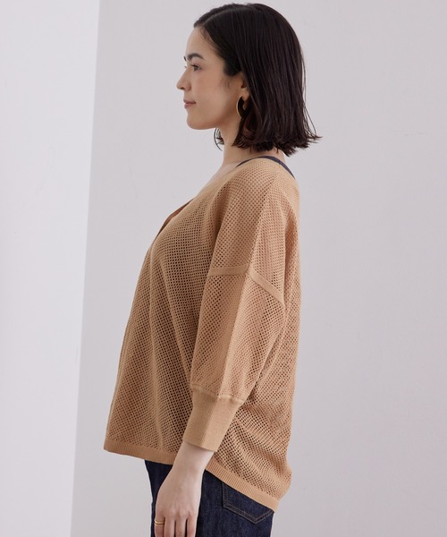 SALON adam et rope'（サロン アダム エ ロペ）の「メッシュ2WAYカーディガン（カーディガン/ボレロ・レディース・ブラック/オフホワイト/キャメル・FREE）」の17枚目の写真