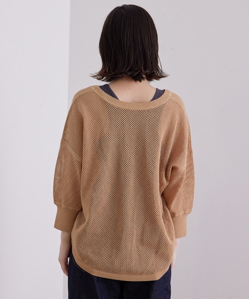 SALON adam et rope'（サロン アダム エ ロペ）の「メッシュ2WAYカーディガン（カーディガン/ボレロ・レディース・ブラック/オフホワイト/キャメル・FREE）」の12枚目の写真