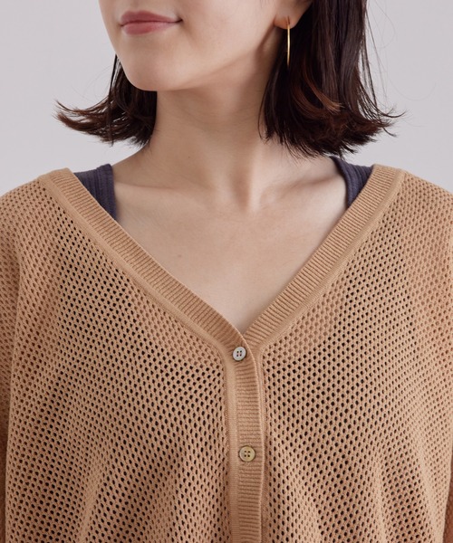 SALON adam et rope'（サロン アダム エ ロペ）の「メッシュ2WAYカーディガン（カーディガン/ボレロ・レディース・ブラック/オフホワイト/キャメル・FREE）」の8枚目の写真