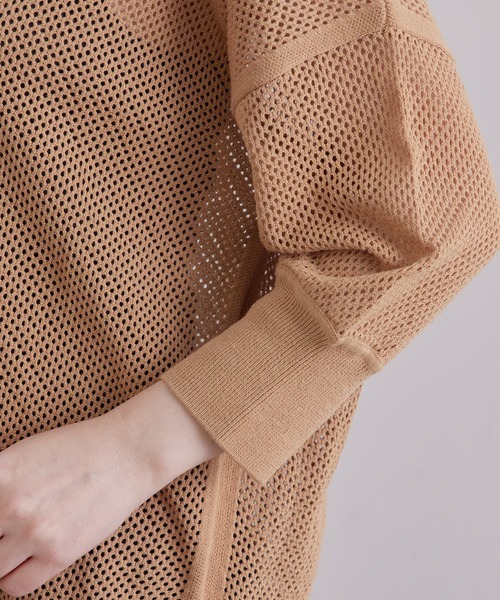 SALON adam et rope'（サロン アダム エ ロペ）の「メッシュ2WAYカーディガン（カーディガン/ボレロ・レディース・ブラック/オフホワイト/キャメル・FREE）」の15枚目の写真