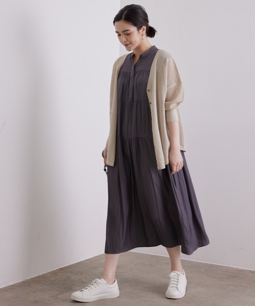 SALON adam et rope'（サロン アダム エ ロペ）の「メッシュ2WAYカーディガン（カーディガン/ボレロ・レディース・ブラック/オフホワイト/キャメル・FREE）」の13枚目の写真