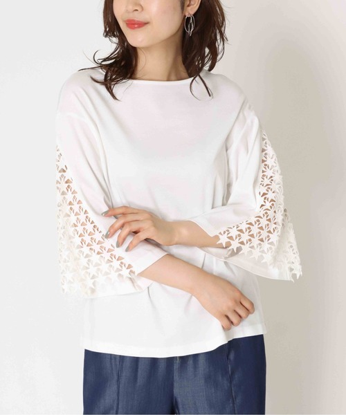 美品 Y's ワイズ アシンメトリー レースドッキングTシャツ 天竺カットソー Y's - 美品 Y's ワイズ アシンメトリー レースドッキングTシャツ