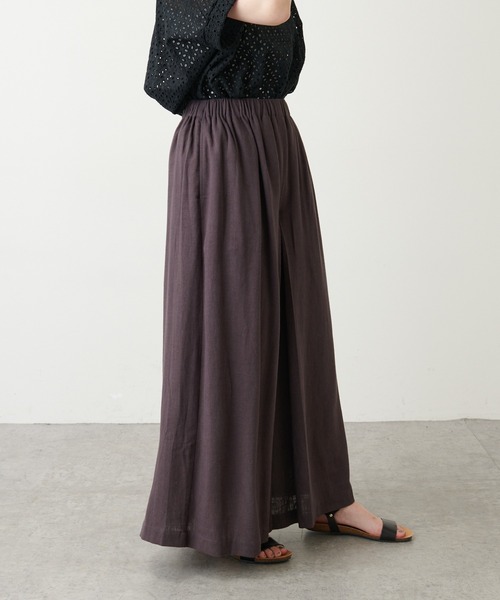 PUAL CE CIN（ピュアルセシン）の「【WEB限定】レーヨンリネン／麻　タックキュロットパンツ（その他パンツ・レディース・チャコールグレー/ブラック/ベージュ/グレー・FREE）」の15枚目の写真