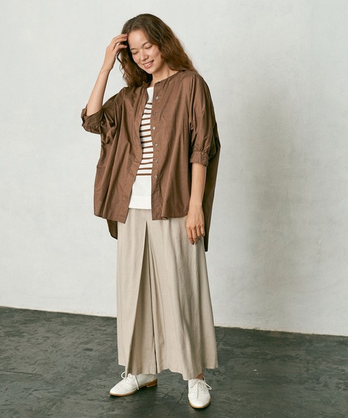 PUAL CE CIN（ピュアルセシン）の「【WEB限定】レーヨンリネン／麻　タックキュロットパンツ（その他パンツ・レディース・チャコールグレー/ブラック/ベージュ/グレー・FREE）」の20枚目の写真