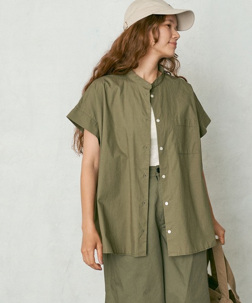 PUAL CE CIN(ピュアルセシン)の「【Du noir】タイプライターブラウス(シャツ/ブラウス・レディース・ブラック/ベージュ/カーキ・FREE)」の3枚目の写真