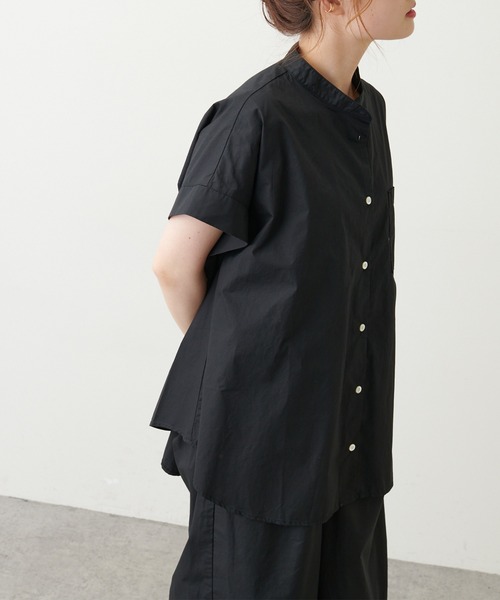 PUAL CE CIN(ピュアルセシン)の「【Du noir】タイプライターブラウス(シャツ/ブラウス・レディース・ブラック/ベージュ/カーキ・FREE)」の1枚目の写真