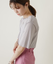 Kastane（カスタネ）の「キャミ付きシアーストレッチ半袖TEE（Tシャツ/カットソー・メンズ）」